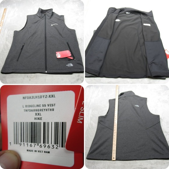 The North Face Vest Womens XXL Gray Softshell Ridgeline Water Resistant Logo NEW - Picture 1 of 15